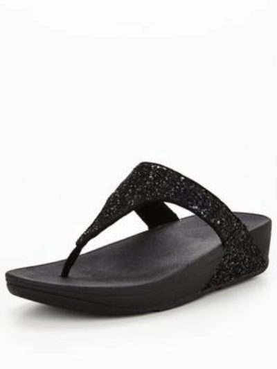 Fitflop Glitterball&Trade; Toe Post Sandal - Black Fitflop Glitterball&Trade; Toe Post Sandal - Black